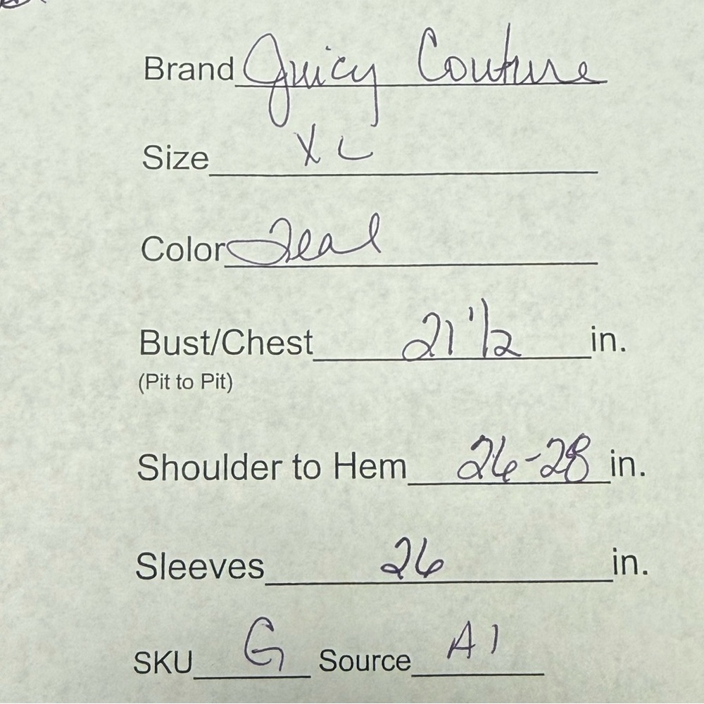 Juicy Couture Teal Sparkle Embellished Top XL Soft Knit Long Sleeve Casual Chic - Picture 9 of 9